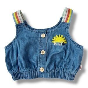 Catimini | Embroidered Denim Crop Top (6 yrs) ☀️